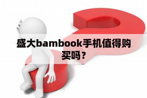 盛大bambook手机值得购买吗？