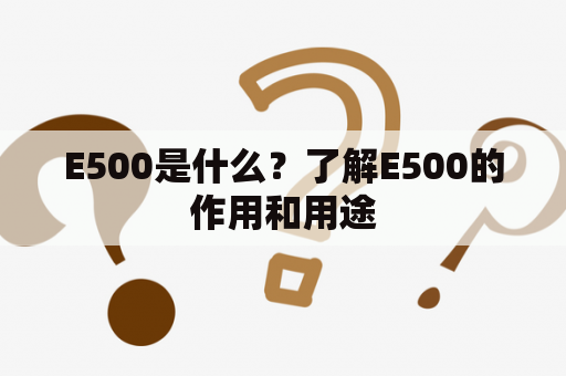 E500是什么？了解E500的作用和用途