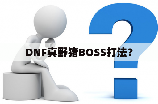 DNF真野猪BOSS打法？