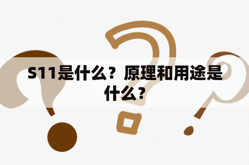 S11是什么？原理和用途是什么？