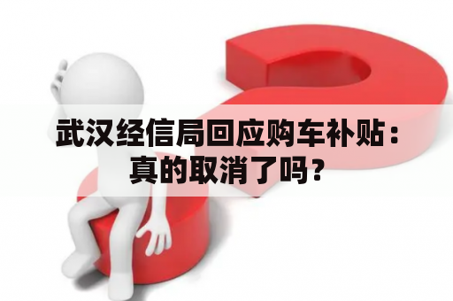 武汉经信局回应购车补贴：真的取消了吗？