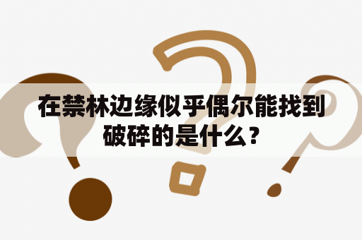 在禁林边缘似乎偶尔能找到破碎的是什么？