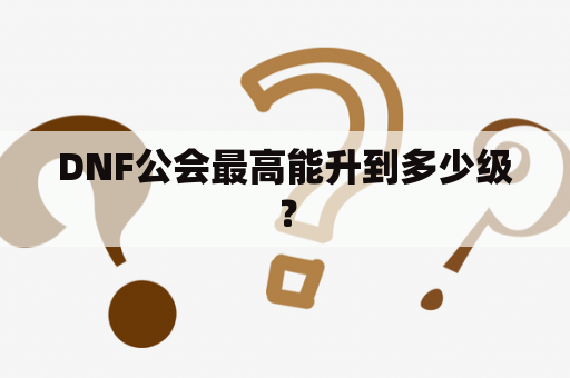 DNF公会最高能升到多少级？