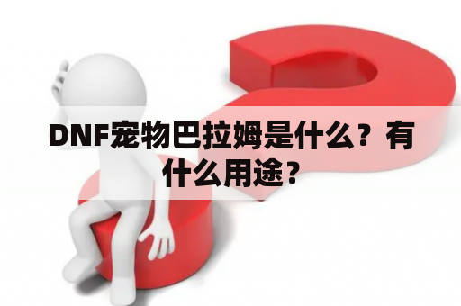 DNF宠物巴拉姆是什么？有什么用途？