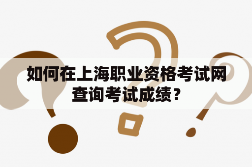 如何在上海职业资格考试网查询考试成绩？