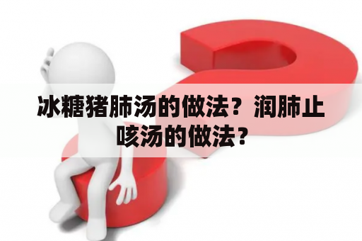 冰糖猪肺汤的做法？润肺止咳汤的做法？