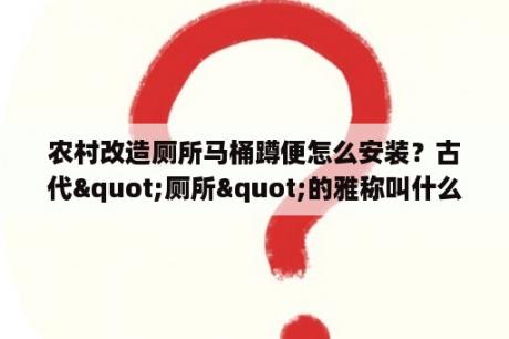 农村改造厕所马桶蹲便怎么安装？古代"厕所"的雅称叫什么？