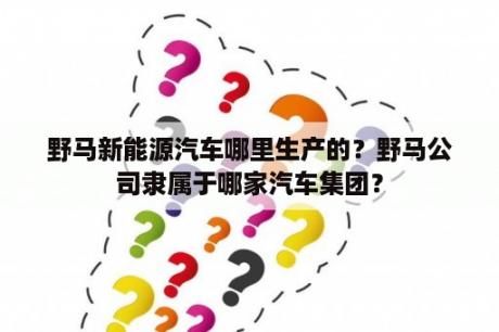 野马新能源汽车哪里生产的？野马公司隶属于哪家汽车集团？