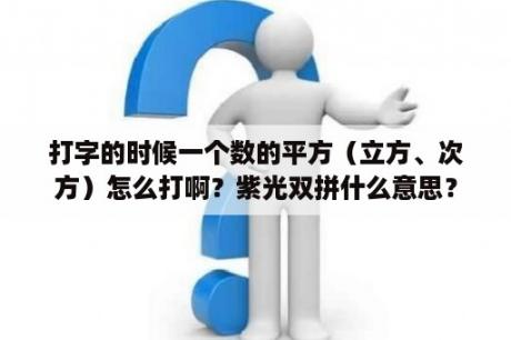 打字的时候一个数的平方（立方、次方）怎么打啊？紫光双拼什么意思？