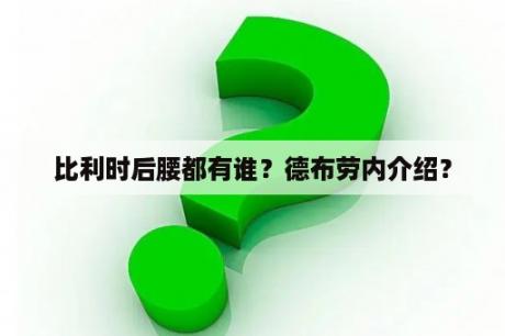 比利时后腰都有谁？德布劳内介绍？