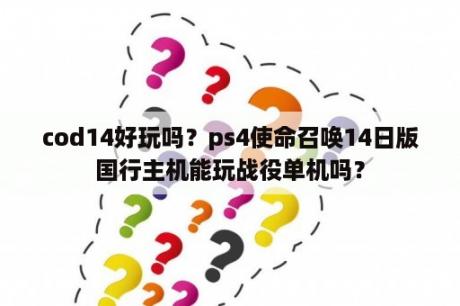 cod14好玩吗？ps4使命召唤14日版国行主机能玩战役单机吗？