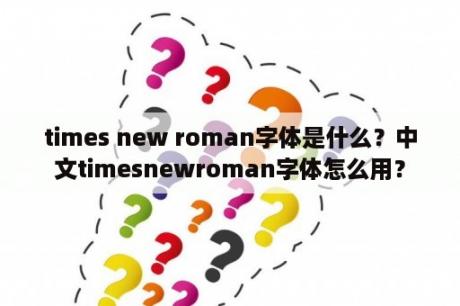 times new roman字体是什么？中文timesnewroman字体怎么用？