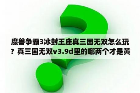 魔兽争霸3冰封王座真三国无双怎么玩？真三国无双v3.9d里的哪两个才是黄金拍挡？