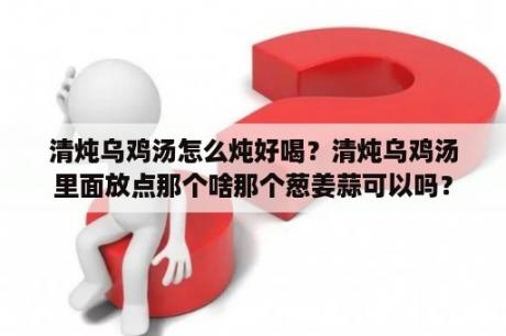 清炖乌鸡汤怎么炖好喝？清炖乌鸡汤里面放点那个啥那个葱姜蒜可以吗？