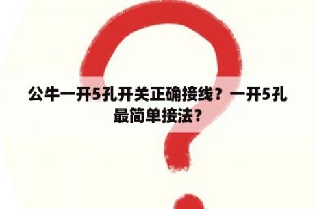 公牛一开5孔开关正确接线？一开5孔最简单接法？