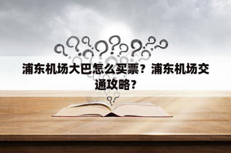 浦东机场大巴怎么买票？浦东机场交通攻略？