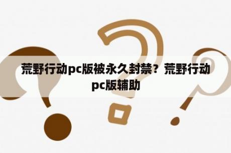 荒野行动pc版被永久封禁？荒野行动pc版辅助