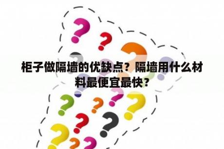 柜子做隔墙的优缺点？隔墙用什么材料最便宜最快？