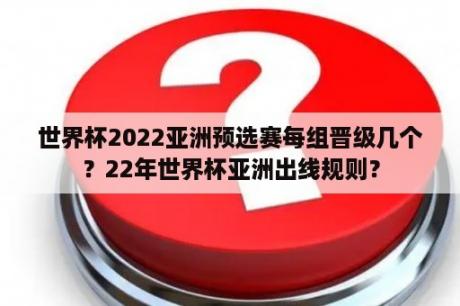 世界杯2022亚洲预选赛每组晋级几个？22年世界杯亚洲出线规则？