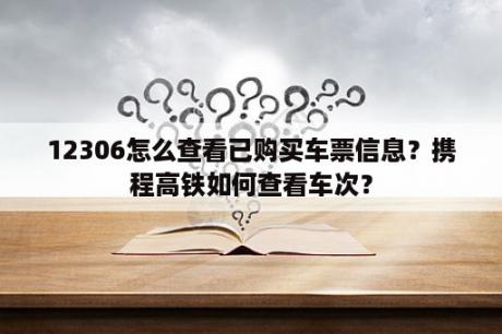 12306怎么查看已购买车票信息？携程高铁如何查看车次？