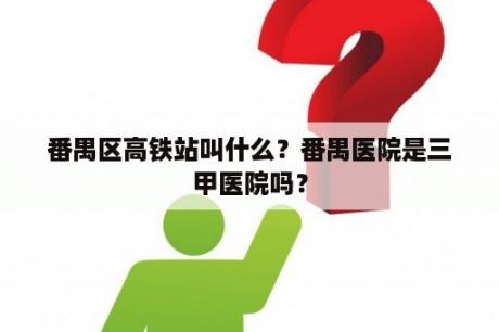 番禺区高铁站叫什么？番禺医院是三甲医院吗？