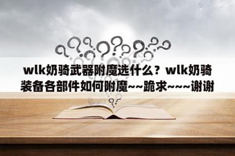 wlk奶骑武器附魔选什么？wlk奶骑装备各部件如何附魔~~跪求~~~谢谢~~？