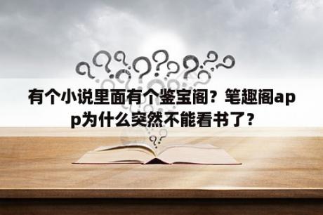 有个小说里面有个鉴宝阁？笔趣阁app为什么突然不能看书了？