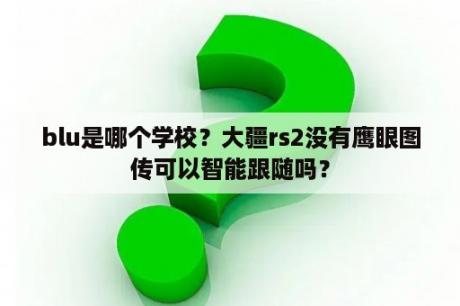 blu是哪个学校？大疆rs2没有鹰眼图传可以智能跟随吗？