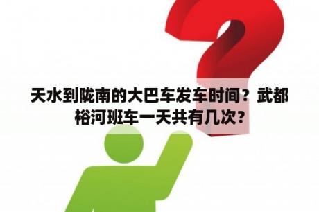 天水到陇南的大巴车发车时间？武都裕河班车一天共有几次？