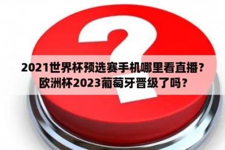 2021世界杯预选赛手机哪里看直播？欧洲杯2023葡萄牙晋级了吗？