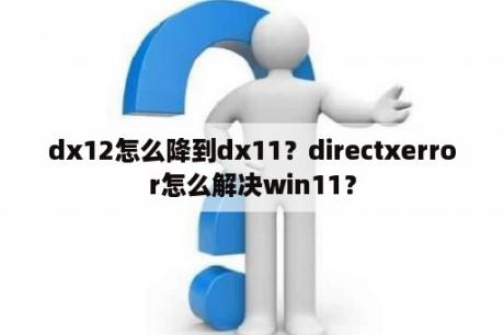 dx12怎么降到dx11？directxerror怎么解决win11？