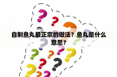 自制鱼丸最正宗的做法？鱼丸是什么意思？