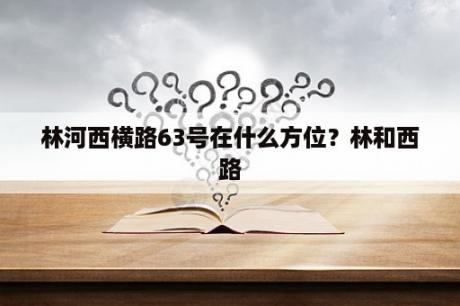 林河西横路63号在什么方位？林和西路