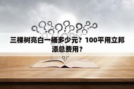 三棵树亮白一桶多少元？100平用立邦漆总费用？