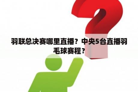 羽联总决赛哪里直播？中央5台直播羽毛球赛程？