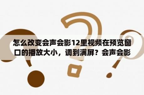 怎么改变会声会影12里视频在预览窗口的播放大小，调到满屏？会声会影12的音频滤镜不能用怎么回事？