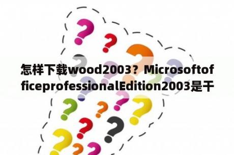 怎样下载wood2003？MicrosoftofficeprofessionalEdition2003是干什么的？