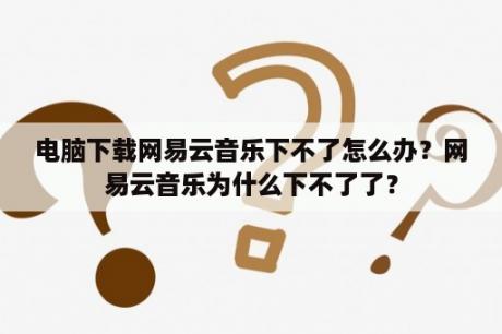 电脑下载网易云音乐下不了怎么办？网易云音乐为什么下不了了？