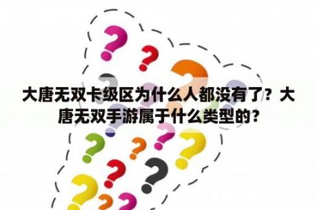 大唐无双卡级区为什么人都没有了？大唐无双手游属于什么类型的？