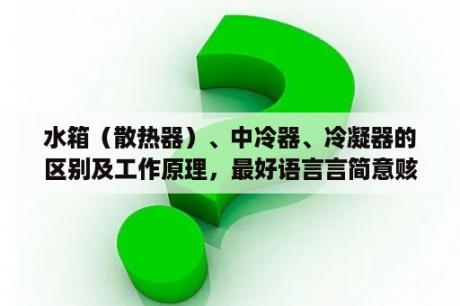 水箱（散热器）、中冷器、冷凝器的区别及工作原理，最好语言言简意赅，谢谢？汽车风扇图标什么意思？