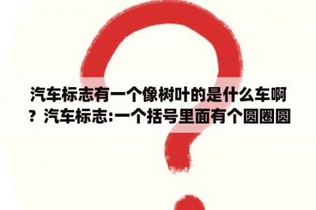 汽车标志有一个像树叶的是什么车啊？汽车标志:一个括号里面有个圆圈圆圈里有个工字车上有个按钮这是什么标志做什么用的？