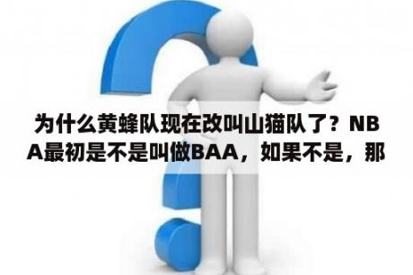 为什么黄蜂队现在改叫山猫队了？NBA最初是不是叫做BAA，如果不是，那BAA是什么联盟？