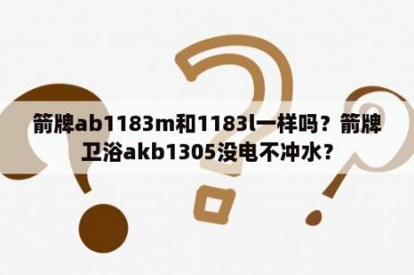 箭牌ab1183m和1183l一样吗？箭牌卫浴akb1305没电不冲水？