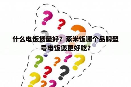 什么电饭煲最好？蒸米饭哪个品牌型号电饭煲更好吃？