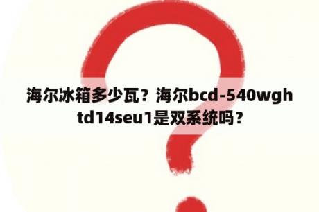 海尔冰箱多少瓦？海尔bcd-540wghtd14seu1是双系统吗？