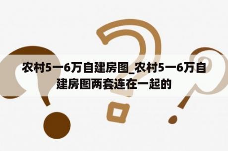 农村5一6万自建房图_农村5一6万自建房图两套连在一起的