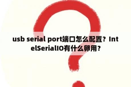 usb serial port端口怎么配置？IntelSerialIO有什么卵用？