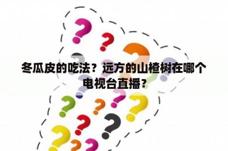 冬瓜皮的吃法？远方的山楂树在哪个电视台直播？