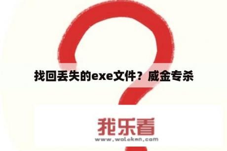 找回丢失的exe文件？威金专杀