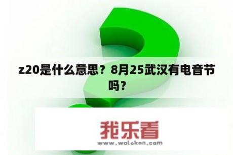 z20是什么意思？8月25武汉有电音节吗？
